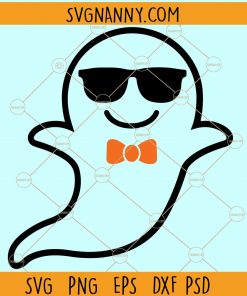 Ghost with Sunglasses svg, Ghost with bow SVG, boy Halloween Svg, boy Ghost Svg, Baby Halloween svg, Halloween sunglasses svg files