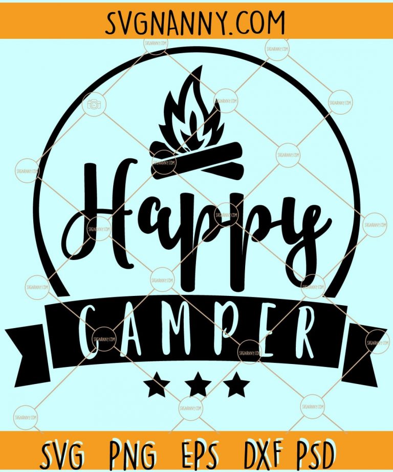 Camping time svg, Mountains svg, Sunset svg, Sunrise svg, Happy camper ...