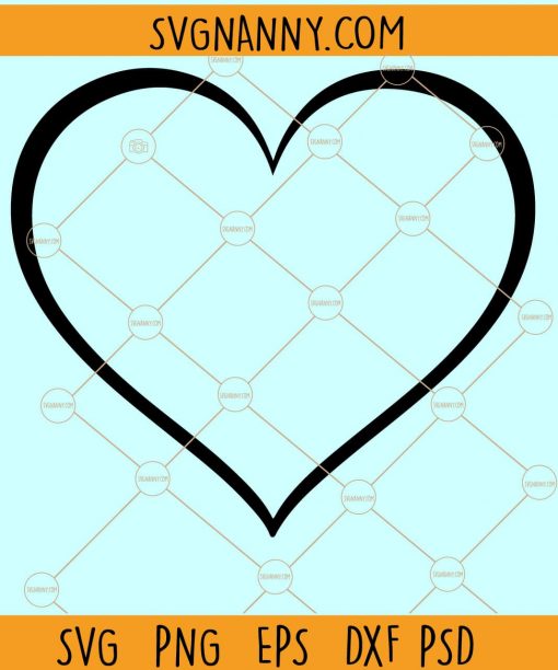 Heart outline svg, heart symbol svg, heart svg, heart Shape Clipart, Black & White Heart Outline svg file, Love svg, Valentine svg, convoheart svg files