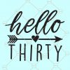 Hello thirty SVG, 30th birthday SVG, 30 and fabulous svg, 3rd floor svg