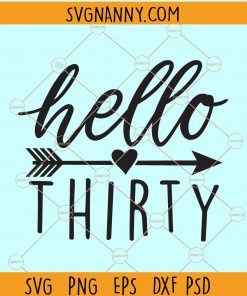 Hello thirty SVG, 30th birthday SVG, 30 and fabulous svg, 3rd floor svg