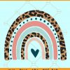 Leopard Rainbow SVG, Boho rainbow svg, Rainbow with Leopard Print svg, leopard print rainbow svg