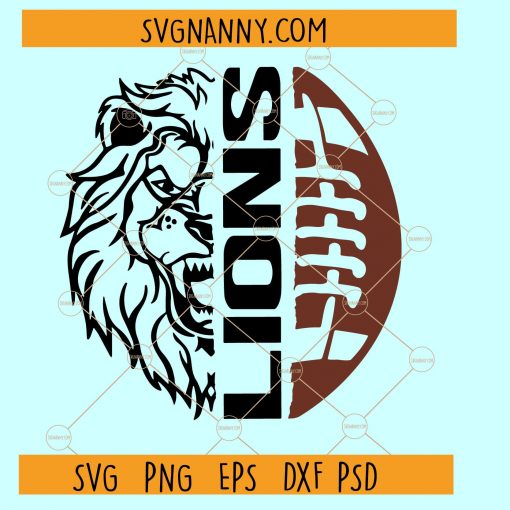 Lions football svg, school spirit svg, football svg file, mascot svg file, football mom svg, Go Lions svg