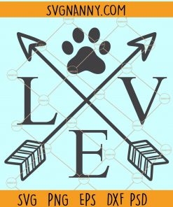 Love with a paw print SVG, Love with paw svg, Dog Lover svg, Paw Print svg, dog paw print svg, dog paw svg file, Dog paw svg