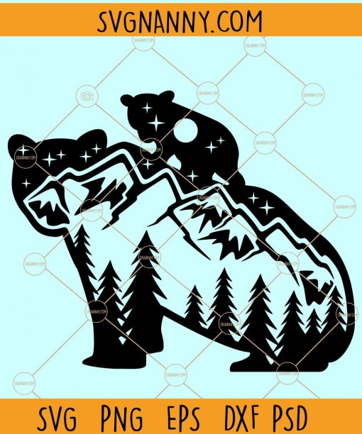 Mama bear and cab SVG, mama bear SVG, mama bearsvg, mama bear carrying cab svg, bear mom, mothers day svg file