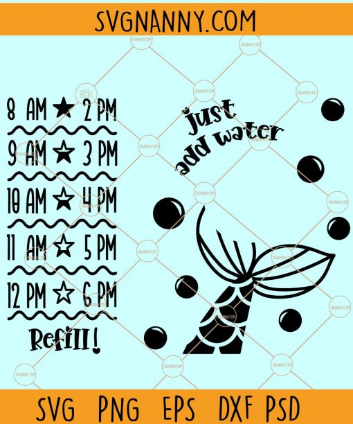 Mermaid water bottle svg, Water Tracker svg, Every Mermaid Needs Water svg, Water bottle wrap svg, Water Level Tracker svg, Water Measurements svg file