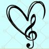 Music heart SVG, music svg file, heart svg,  music svg, music lover svg, love for music svg file