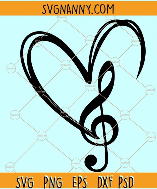 Music heart SVG, music svg file, heart svg,  music svg, music lover svg, love for music svg file