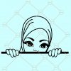 Peek a boo Muslim svg, Peek a boo Muslim woman svg Peeking Muslim girl SVG, Peeking Girl svg, Muslim Woman svg, Black Girl svg, Hijab svg file