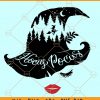 Pretty Witch Svg, witch face svg, Halloween witch svg, Witch Hat Svg, Witch Lips Svg