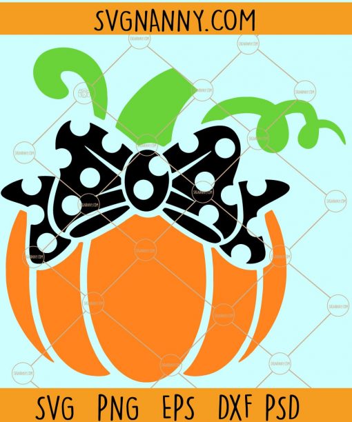 Pumpkin with Bow Svg, Cute Pumpkin Svg, Girl Halloween Svg, kids Halloween svg, Halloween pumpkin SVG file