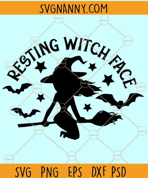 Resting Witch Face SVG, Halloween SVG, Witch Svg, Halloween Shirt svg, Witch Shirt SVG, Witch Silhouette file, Bad Girls Svg