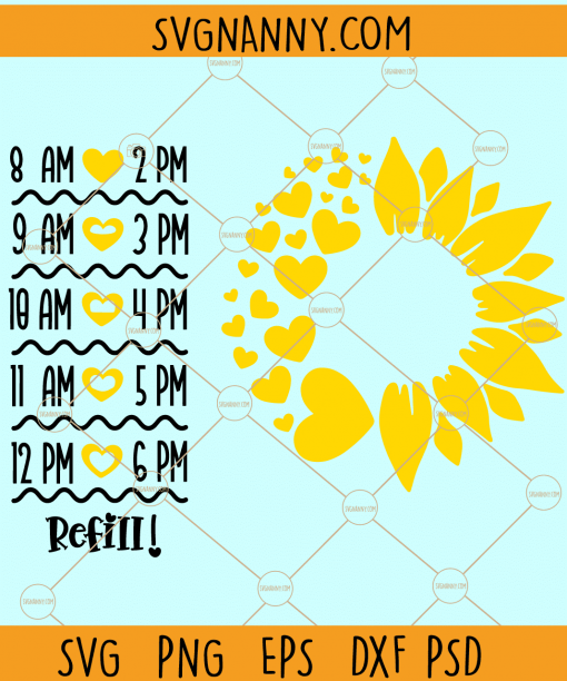 Sunflower water tracker SVG, Starbucks water track SVG, Water Tracker svg, , Water Bottle svg, Water Level Tracker svg file, Water Measurements svg files