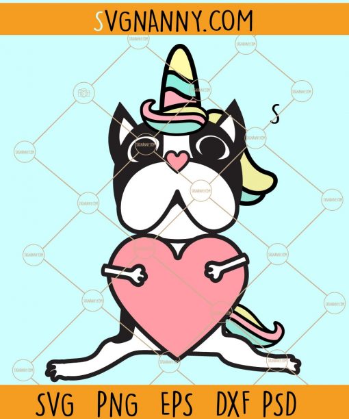 Unicorn Boston Terrier SVG, dog unicorn SVG, Boston Love SVG file, Boston SVG, Boston Terrier SVG, dog yoga svg file
