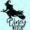 Winey Witch svg, witch svg, Halloween svg, Wine SVG, wine shirt svg, wine lover svg, Halloween monogram svg, Halloween Witch Svg, Witch with broom svg, Halloween party svg, Witch svg file