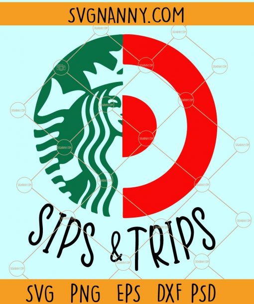 Sips And Trips SVG, Sips And Trips Starbucks SVG, Starbucks SVG, target trips svg, Caffeine Sips and Shopping Trips SVG, Shopping coffee svg, coffee mom svg, caffeine mom svg file