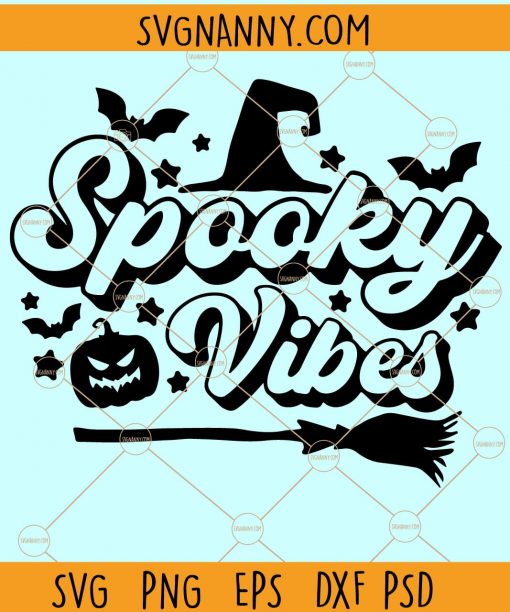 Spooky Vibes svg, Spooky svg, Halloween Shirt Svg, Spooky Svg file , Halloween svg, Retro Halloween svg, October Halloween svg, Ghost svg, Spooky Vibes svg file