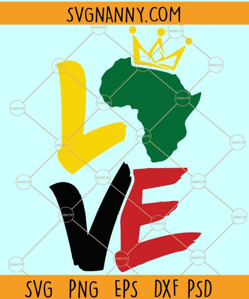 African American love SVG, African map SVG, Map and crown SVG, Juneteenth SVG, History SVG, Black lives matters svg, Black pride svg, Love map svg, Black History SVG, African American svg files