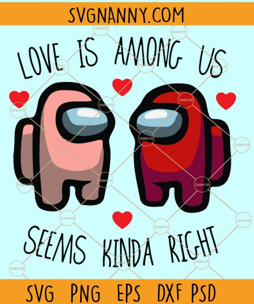 Among Us Valentines Day SVG, Love Is Among Us SVG, Among Us Heart SVG, easter svg, love svg, heart svg, valentine svg, free svg files, happy easter svg, free valentine card svg, heart svg free svg  file