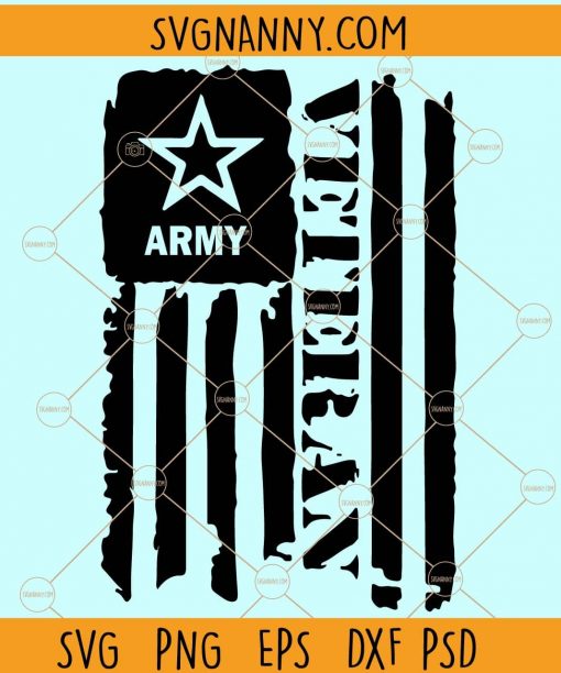 Arrmy Veteran Flag SVG, Veteran Flag SVG, distressed flag SVG, distressed veteran flag SVG