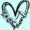 Auntie heart floral SVG, Auntie Heart SVG, Auntie love Svg, Heart Line Art Svg, Aunt Gift Svg, Aunt floral svg, Best aunt ever svg files