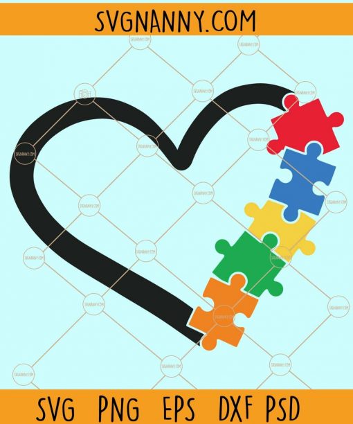 Autism heart SVG, Autism Svg file, Autism Puzzle Love Svg, Autism Awareness svg, Autism Love Svg, Puzzle Piece svg, Heart svg, Awareness svg  file