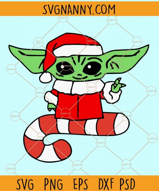 Baby Yoda Christmas SVG, Baby Yoda SVG, Christmas SVG, Christmas Baby Yoda SVG, Baby Yoda with Santa Hat SVG, Baby Yoda, Santa Baby Yoda, Christmas SVG file