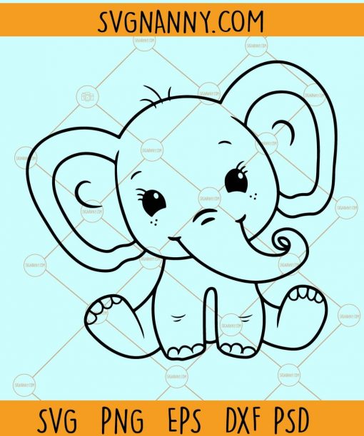 Baby Elephant SVG, Elephant svg, Cute Baby Elephant SVG, mom and baby elephant svg free, mandala baby elephant svg free, cute baby elephant svg free, baby elephant svg etsy, elephant family svg, elephant head svg