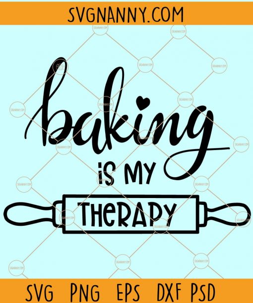 Baking is my therapy svg, baking svg, baking mom svg, chef svg, baking therapy svg, kitchen svg, apron svg, baking gift svg file