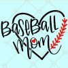 Baseball mom heart svg file, Baseball Mom svg, baseball SVG file, Baseball Family svg, Baseball svg files, Baseball Heart SVG, Baseball heart svg file