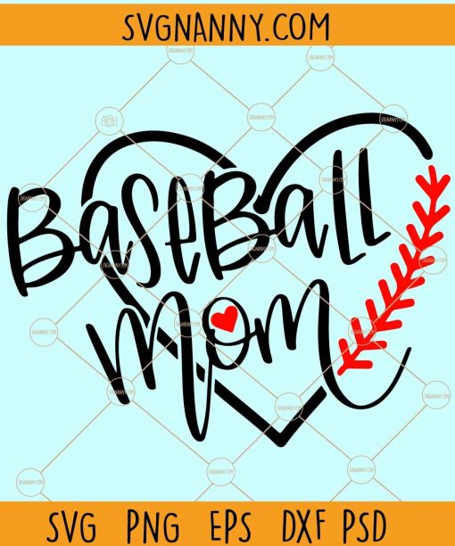 Baseball mom heart svg file, Baseball Mom svg, baseball SVG file, Baseball Family svg, Baseball svg files, Baseball Heart SVG, Baseball heart svg file