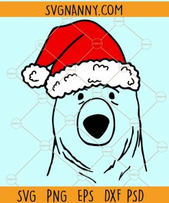 Bear with Santa hat SVG, Christmas bear SVG, Bear Santa hat SVG, Bear with Hat SVG, Christmas SVG free, Christmas SVG, Christmas SVG file, Bear SVG, Christmas cut file, bear mom Christmas SVG, Christmas shirt SVG files