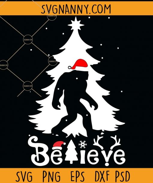 Bigfoot Christmas Believe SVG, Bigfoot Christmas SVG, Bigfoot SVG, Christmas SVG, Santa Christmas SVG, Christmas Gift SVG, Bigfoot Lovers SVG, Christmas SVG free, Funny Christmas SVG files