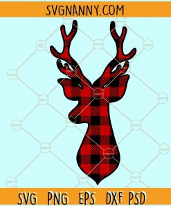 Buffalo Plaid Reindeer SVG,  Winter Shirt Svg, Christmas Svg, Merry Christmas svg, Reindeer Svg, Christmas Reindeer Svg, Holiday Svg, Reindeer Holiday Svg, Reindeer Png
