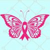 Butterfly Cancer Ribbon svg, Breast Cancer svg, Cancer Awareness svg, Cancer Survivor svg, Fight Cancer svg  files