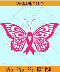 Butterfly Cancer Ribbon svg, Breast Cancer svg, Cancer Awareness svg, Cancer Survivor svg, Fight Cancer svg  files