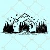 Camping scene SVG, Camping svg file, Happy camper SVG, mountain and forest SVG, Mountain Svg, Mountain scene Svg, Camping Svg, Deer Mountain Svg file