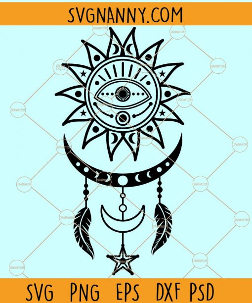 Celestial Sun and Moon SVG, Sun and moon svg, celestial svg, crescent moon svg, magical moon svg, Sun and Moon SVG, Crescent Moon SVG, Celestial SVG files