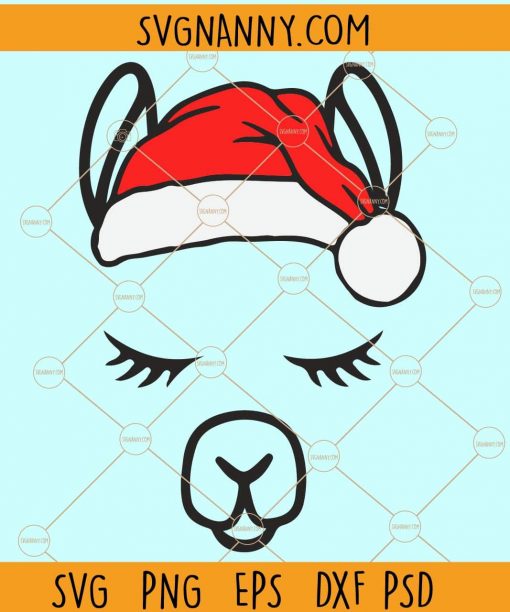 Christmas Llama Svg, Fa La La Llama Christmas SVG, Llama Christmas SVG, Llama with san hat SVG, Llama svg, Alpaca svg, Funny Llama Svg, Sunglasses Svg, Cute Alpaca Svg, Christmas SVG file
