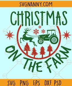 Christmas on the farm SVG, Christmas on the farm PNG, Christmas on the farm shirt SVG, Santa’s Sleigh SVG, Christmas farm svg, Santa with Reindeer SVG files