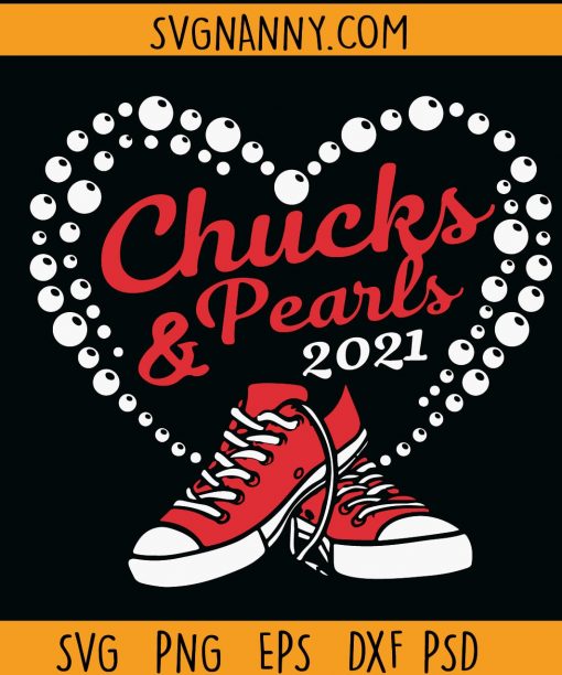 Chucks and Pearls SVG, Pink Sneakers Svg, Chucks Svg, Pearls Svg, Chucks & Pearls SVG, Madam Vice President SVG  file