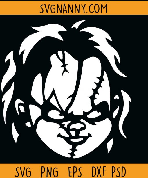 Chucky face SVG, Chucky Svg, Chucky Horror Movie Svg, Halloween Svg, Killer Svg, Chucky Cut File for Cricut, Chucky Silhouette