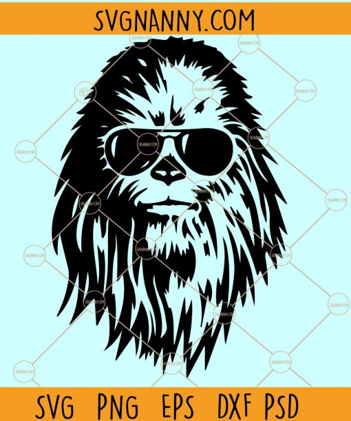 Cool Chewbacca svg, Star Wars SVG, The Mandalorian, Darth Vader svg, Chewie Sunglasses svg, Chewbacca with sunglasses svg, Star Wars lovers svg files