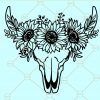Cow skull with flowers SVG, Cow Skull SVG file for cricut, Bull Skull SVG, Floral cow skull SVG, Cow Skull feathers svg, Cow Skull Floral feathers svg, Cow Skull Floral svg, Boho skull svg