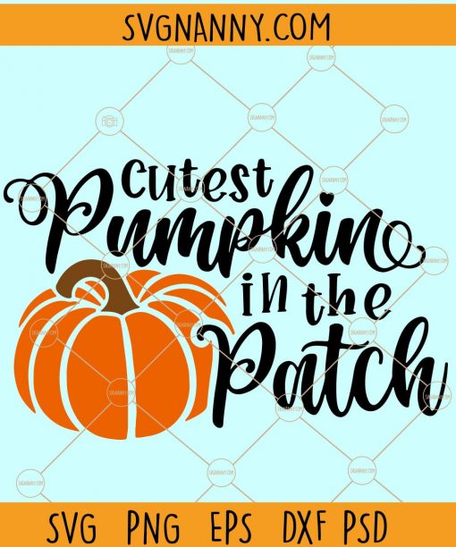 Cutest Pumpkin In The Patch SVG, Thanksgiving SVG, Halloween Pumpkin SVG, Cutest pumpkin SVG, Pumpkin SVG, Halloween Shirt SVG, Pumpkin leave SVG, Halloween svg Files