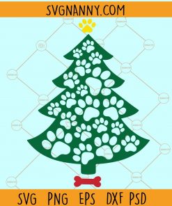 Dog Paw Christmas Tree SVG, Paw Print Christmas Tree Svg, Christmas Paw Svg, Dog Paw Cut Files, Dog paw Christmas tree svg, Dog paw png, Paw print svg, Christmas dog paw svg Files