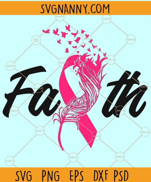 Faith Pink Ribbon SVG, Faith hope cure SVG, Pink ribbon SVG, Breast Cancer Svg, Cancer Survivor Svg, Faith Svg, Fight for the cure svg, Breast Cancer file
