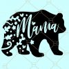 Floral mama bear svg, mama bear floral SVG, mothers day svg, bear silhouette, flower bear svg file