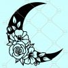 Floral moon svg, sunflower moon SVG, Moon Flowers SVG, Moon Floral SVG, Dreamcatcher with Flowers svg, Crescent Moon svg, Celestial Moon svg, Crescent moon svg, Celestial flower moon svg file