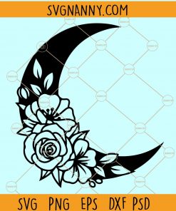 Floral moon svg, sunflower moon SVG, Moon Flowers SVG, Moon Floral SVG, Dreamcatcher with Flowers svg, Crescent Moon svg, Celestial Moon svg, Crescent moon svg, Celestial flower moon svg file